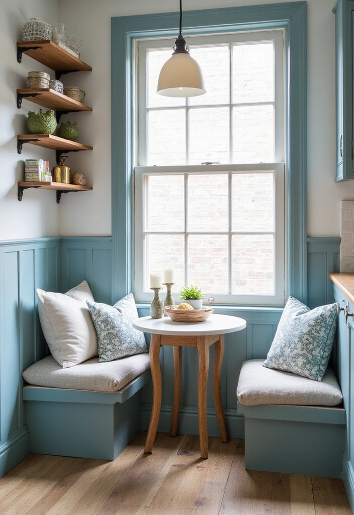 How to Infuse Modern Charm into Your Small Blue French Country Kitchen - 10. Create a Cozy Nook