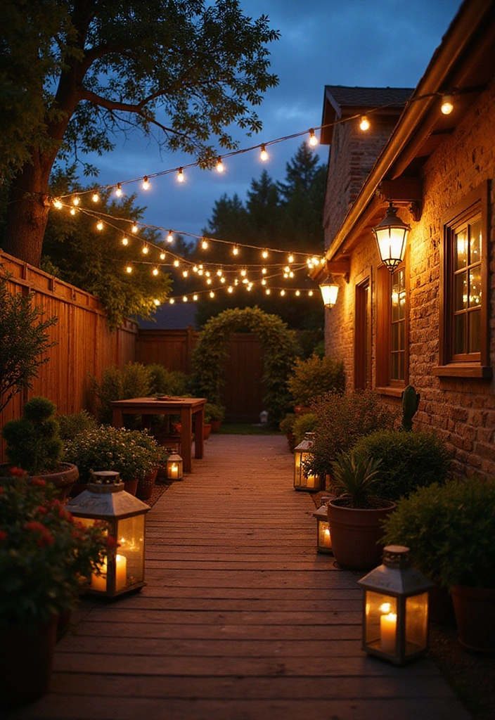 20 Cozy Rustic Backyard Landscaping Ideas That Will Transform Your Outdoor Space! - 7. Rustic Lighting Fixtures