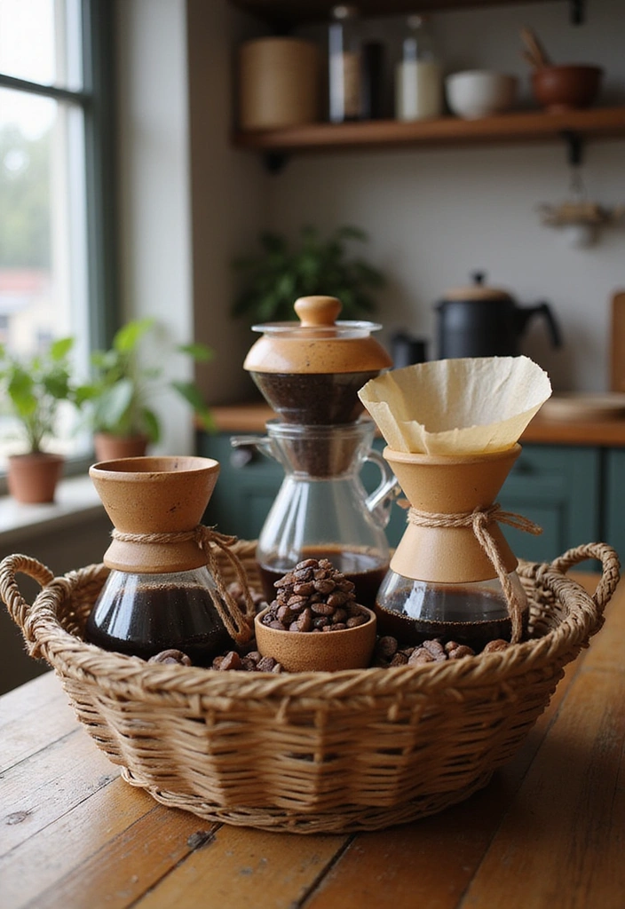 22 Boho Coffee Bar Decor Ideas to Create Your Own Cozy Café at Home! - 9. Coffee Bar Essentials Kit