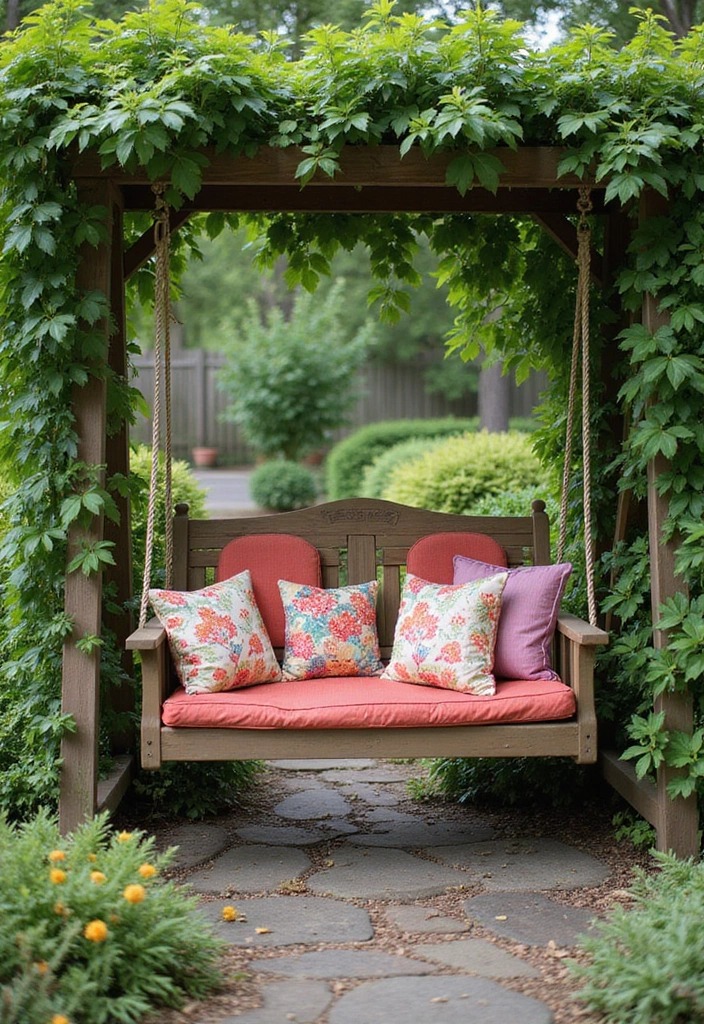 20 Whimsical Cottagecore Backyard Ideas That'll Make You Want to Live Outside! - 13. Garden Swing or Daybed