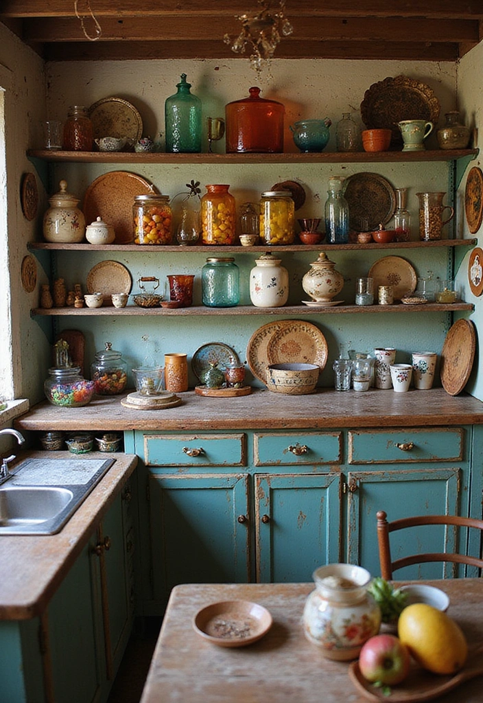 10 Hacks to Maximize Style in Your Small Bohemian Kitchen with Plants - 5. Incorporate Vintage Finds