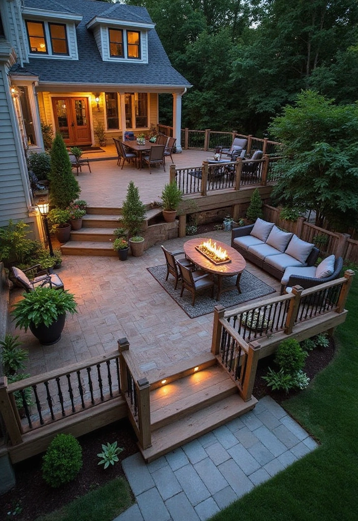 20 Creative Large Backyard Layouts That Will Make You Want to Host Every Weekend! - 2. Multi-Level Decking