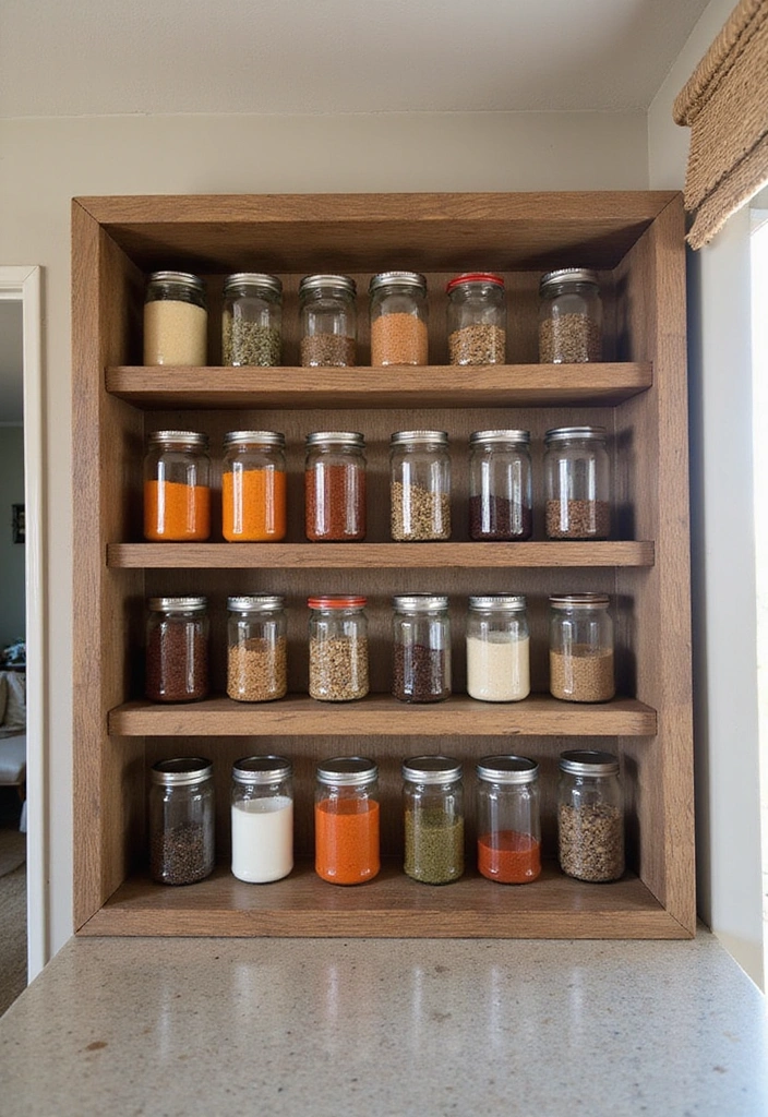 20 Budget-Friendly Kitchen Counter Corner Decor Ideas You Can DIY! - 18. Picture Frame Spice Rack