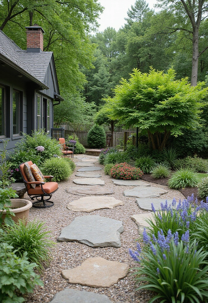 22 Rustic Sloped Backyard Landscaping Ideas on a Budget You Can't Miss! - 10. Stone or Gravel Patios