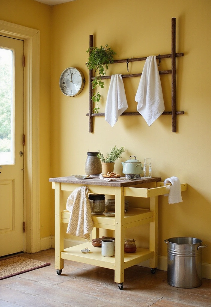 12 Vintage Yellow Farmhouse Kitchen Ideas That Will Brighten Your Home! - 12. Functional Decor