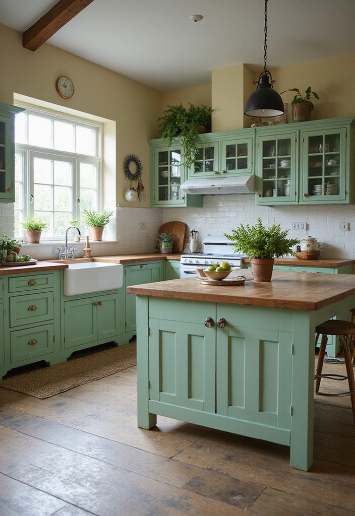 11 Eco-Friendly Light Green European Kitchen Decor Hacks That Are Beautiful and Sustainable! - 4. Upcycled Furniture for Unique Charm