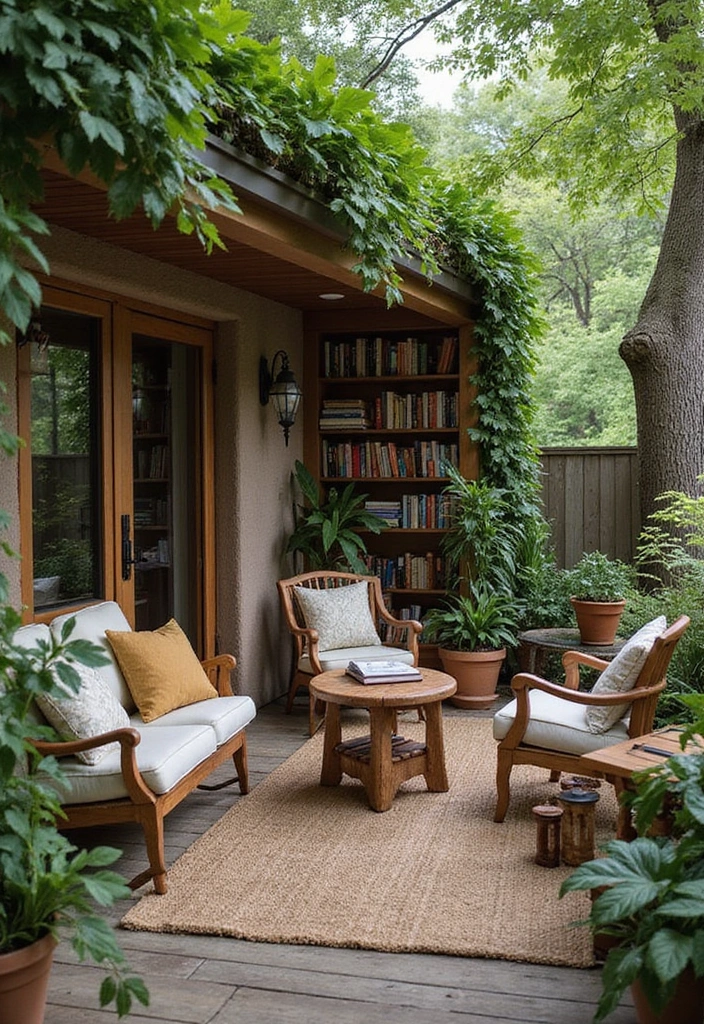 20 Whimsical Cottagecore Backyard Ideas That'll Make You Want to Live Outside! - 5. Cozy Outdoor Reading Nook
