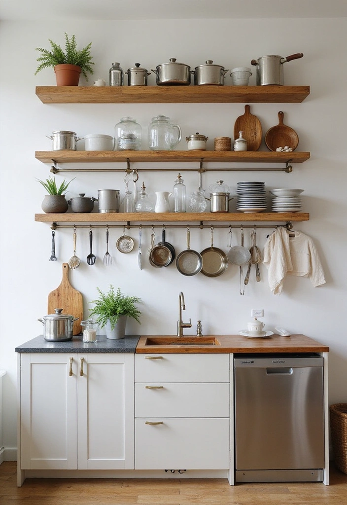 14 Small One Side Kitchen Ideas for Maximum Organization and Efficiency! - 11. Wall Hooks and Racks