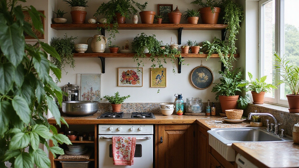 10 Hacks to Maximize Style in Your Small Bohemian Kitchen with Plants