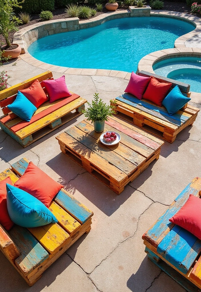 27 Budget-Friendly Backyard Pool & Patio Ideas That Will Transform Your Summer! - 1. DIY Pallet Pool Lounge