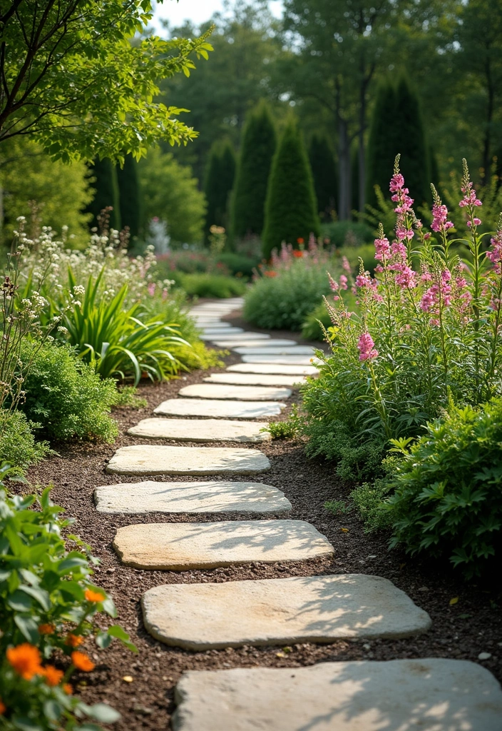 20 Creative Large Backyard Layouts That Will Make You Want to Host Every Weekend! - 10. Rustic Garden Pathways