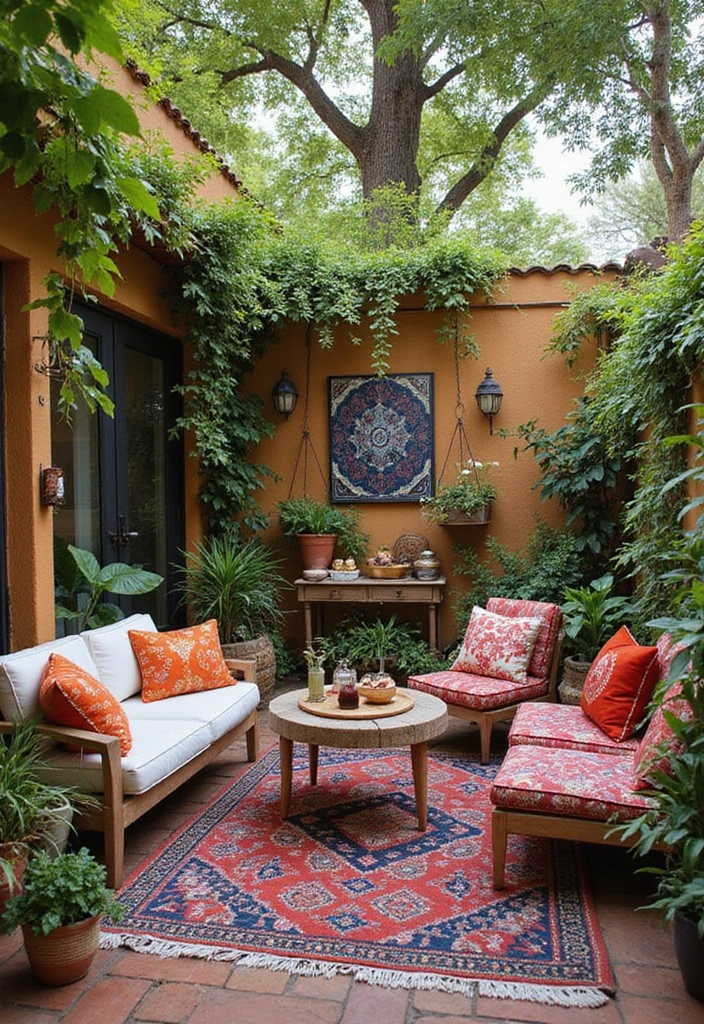 20 Stunning Modern Backyard Patio Designs That Will Transform Your Outdoor Space! - 8. Artsy Bohemian Vibe