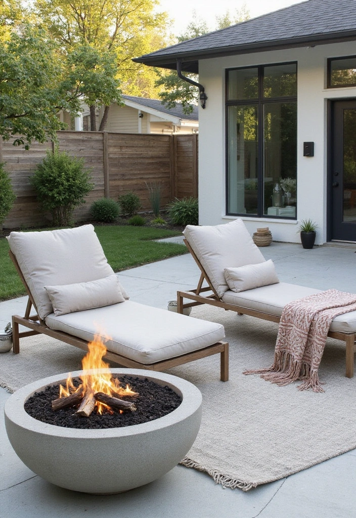 20 Cozy Outdoor Fire Pit Seating Area Ideas That Will Make You Want to Live Outside! - 2. Modern Minimalist Fire Pit Lounge
