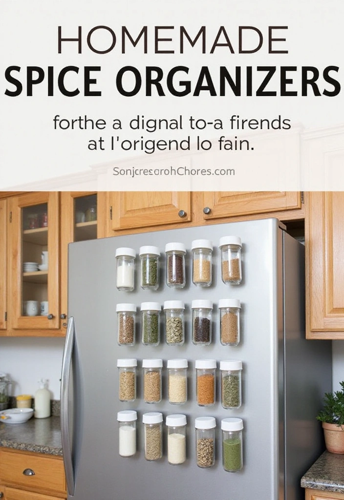 20 Budget-Friendly Kitchen Counter Corner Decor Ideas You Can DIY! - 16. DIY Magnetic Spice Rack