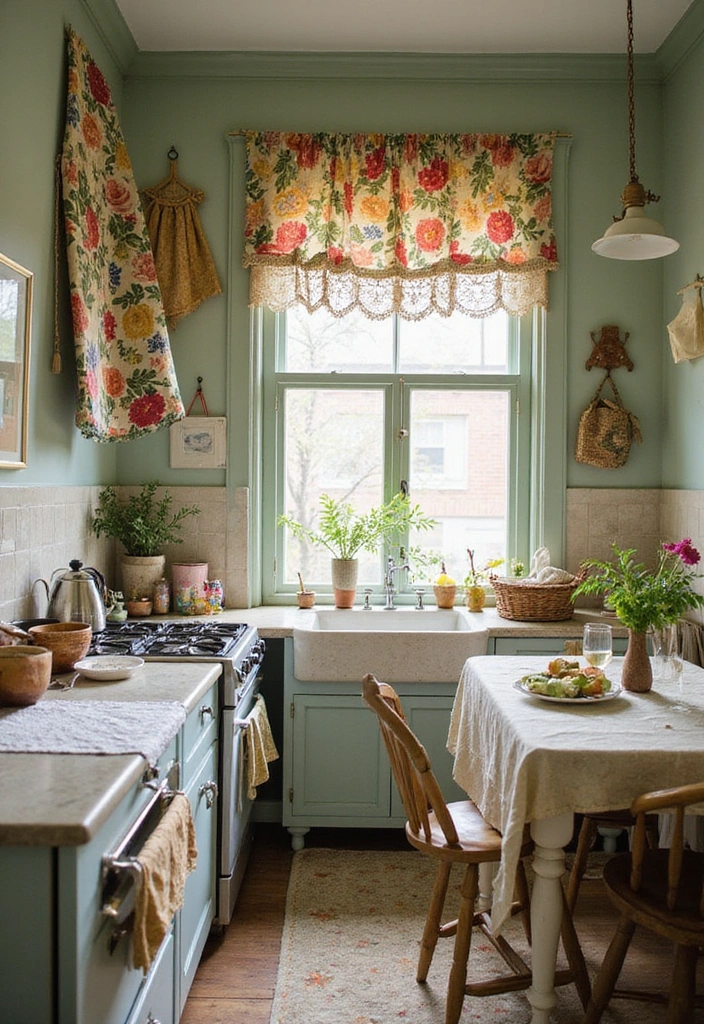 How to Maximize Style and Space in Your Small Vintage Country Kitchen - 15. Add a Touch of Vintage Linens