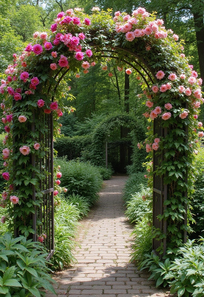 20 Whimsical Cottagecore Backyard Ideas That'll Make You Want to Live Outside! - 7. Flower-Covered Trellis