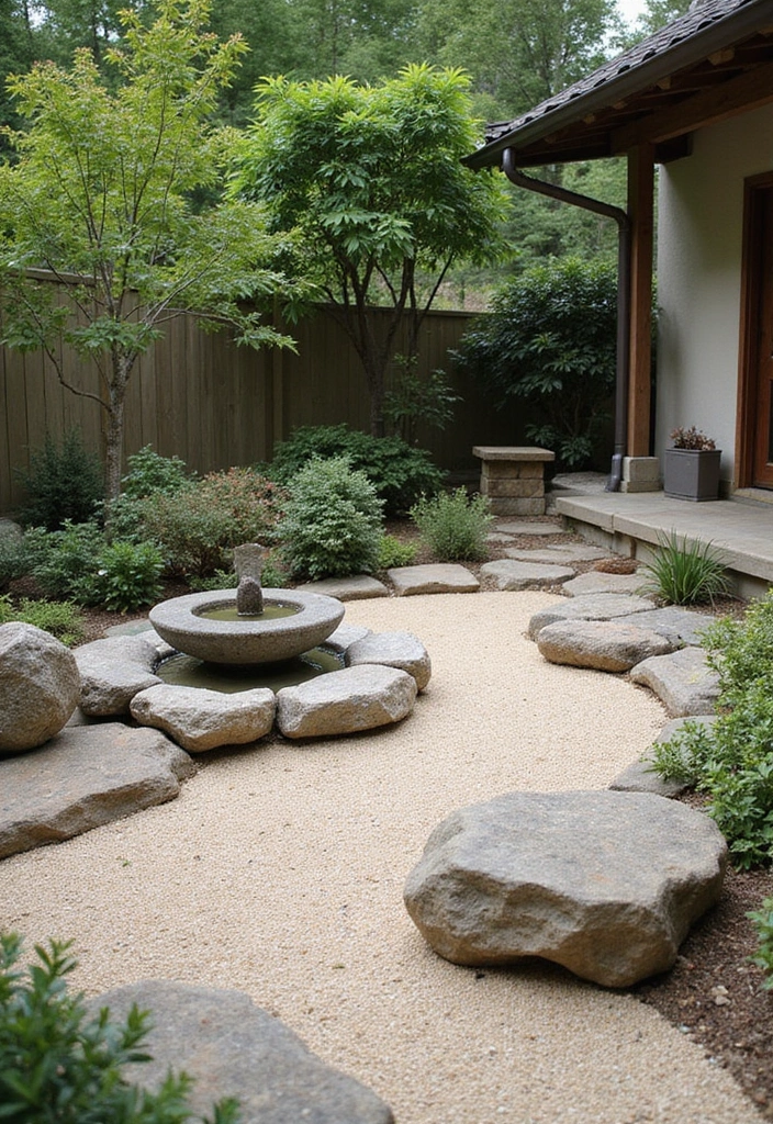 20 Stunning Modern Backyard Patio Designs That Will Transform Your Outdoor Space! - 10. Zen Garden Retreat