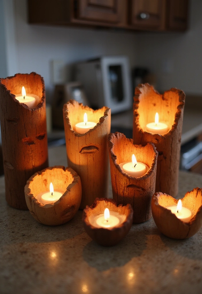 20 Budget-Friendly Kitchen Counter Corner Decor Ideas You Can DIY! - 10. DIY Candle Holders