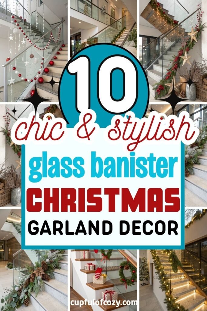 Christmas Garland on Glass Staircase (3)