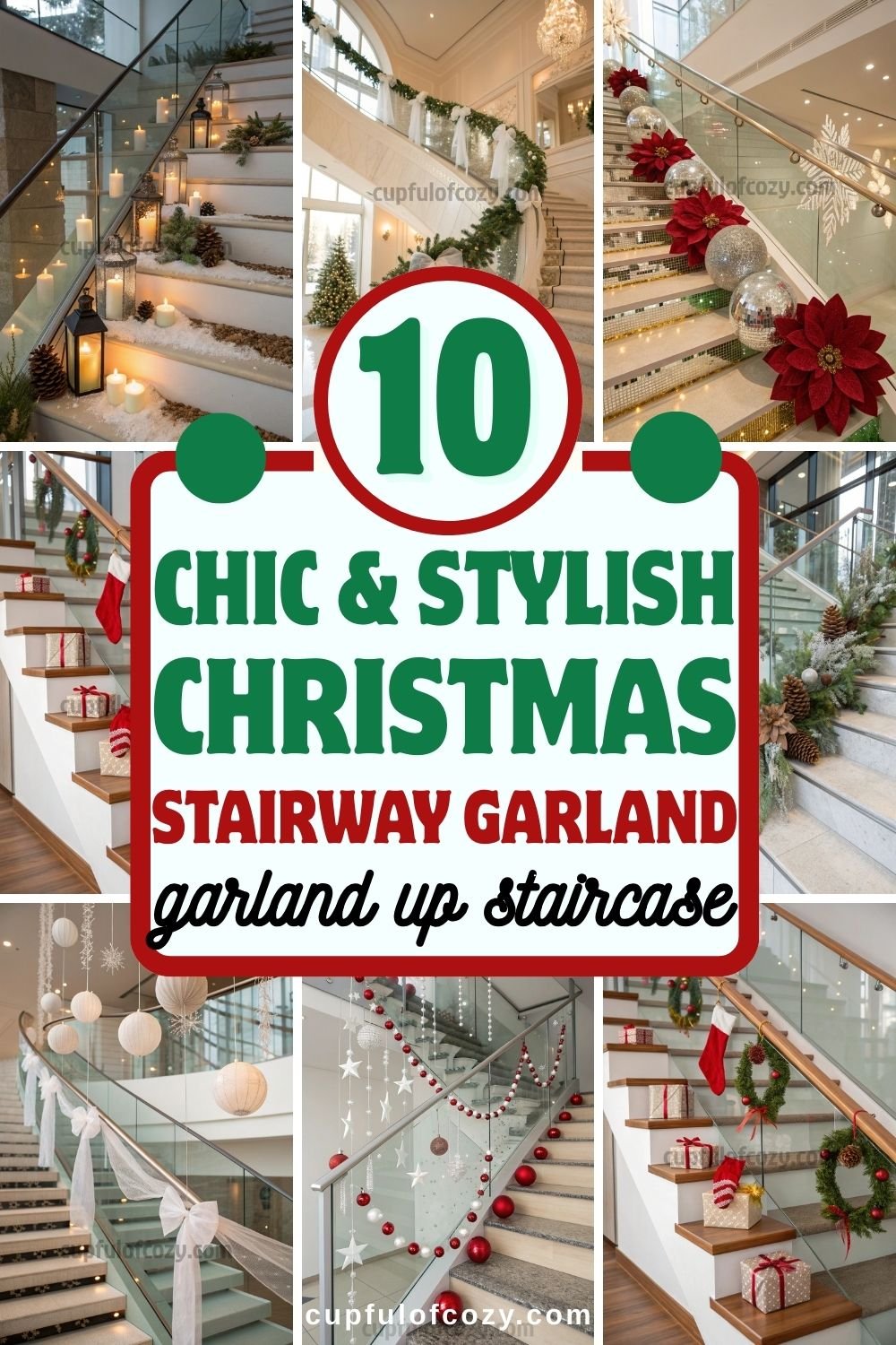 Christmas Garland on Glass Staircase (3)