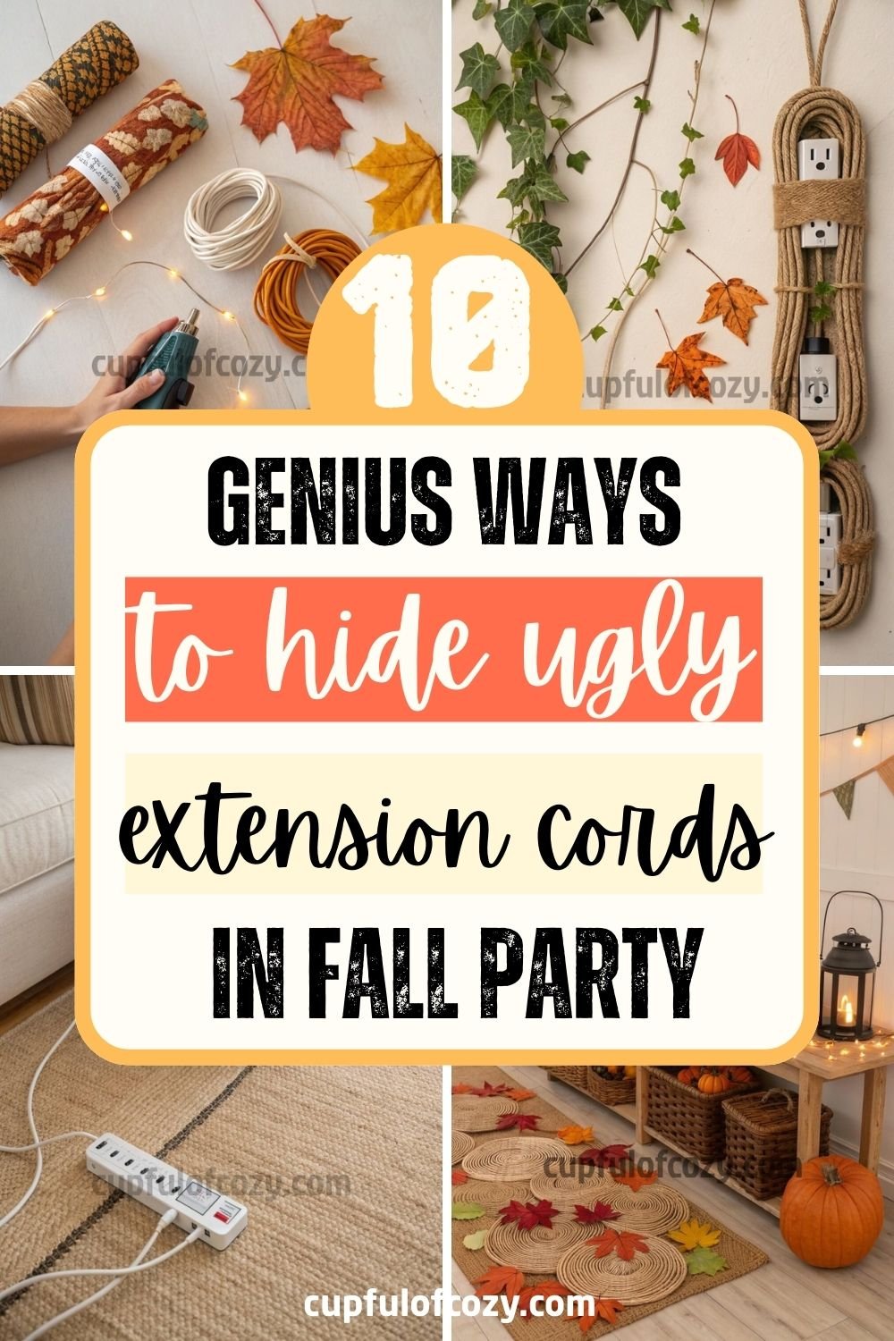 Hide Ugly Extension Cords in Your Fall Party Setup