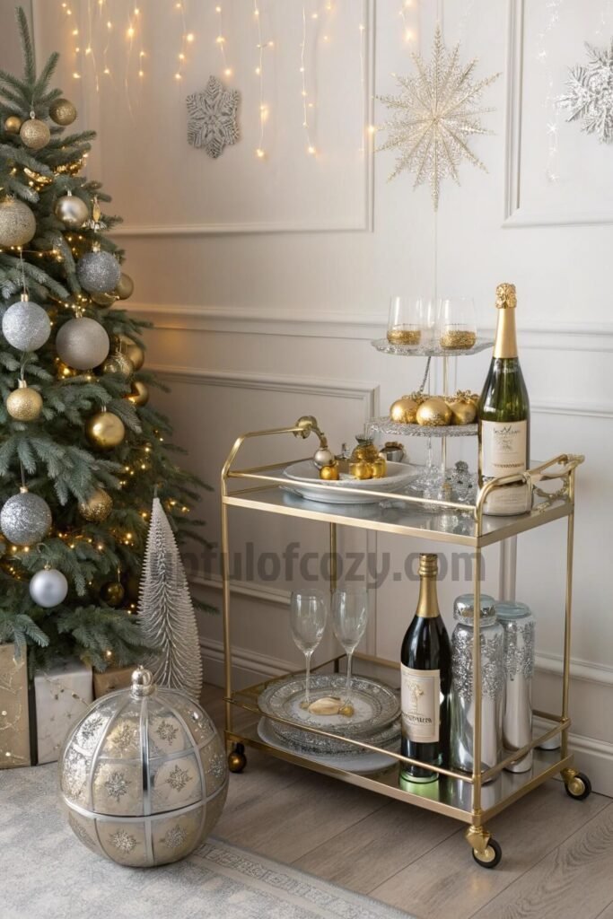 christmas-themed-bar-cart-display-on-a-budget