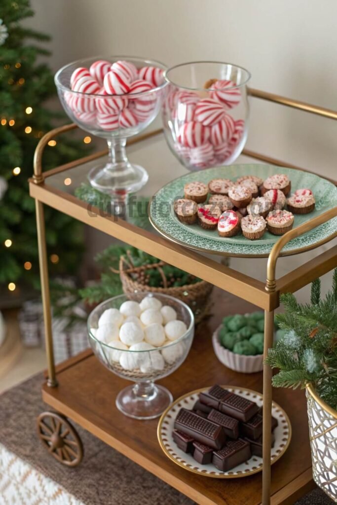 christmas-themed-bar-cart-display-on-a-budget