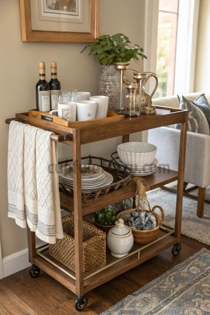 christmas-themed-bar-cart-display-on-a-budget