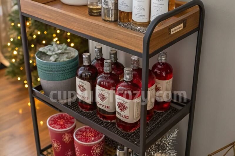 12 Creative Christmas-themed Bar Cart Display On A Budget – Both Pretty & Functional