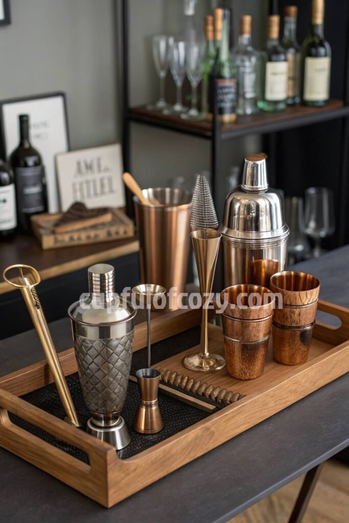 christmas-themed-bar-cart-display-on-a-budget