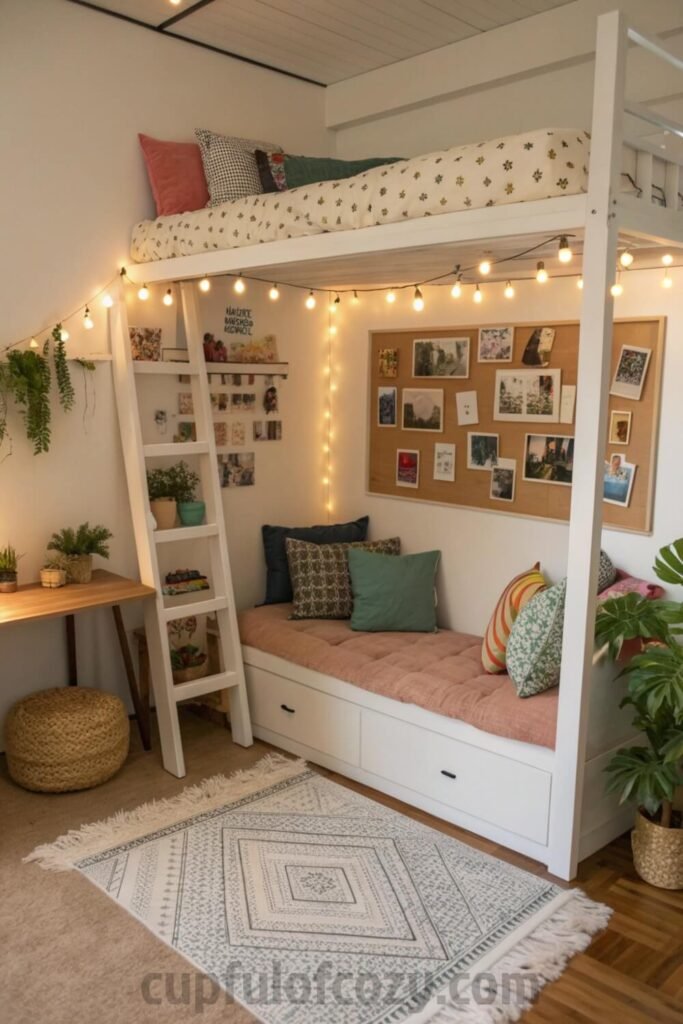 cozy-study-space-under-a-wooden-loft-bed