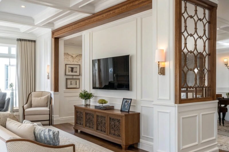 12 Creative Ways to Divide a Living Room into 2 Functional Spaces for Cozy Conversation Corner and Family Entertainment Space