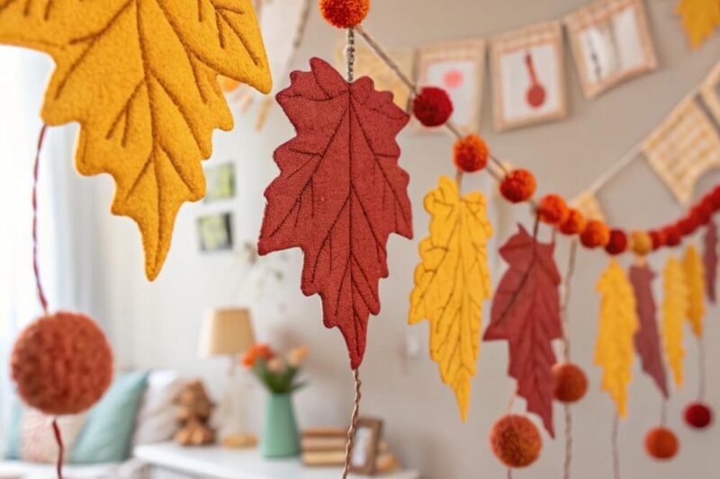 9 DIY Thanksgiving Garland Ideas with Fall Leaves & Twine