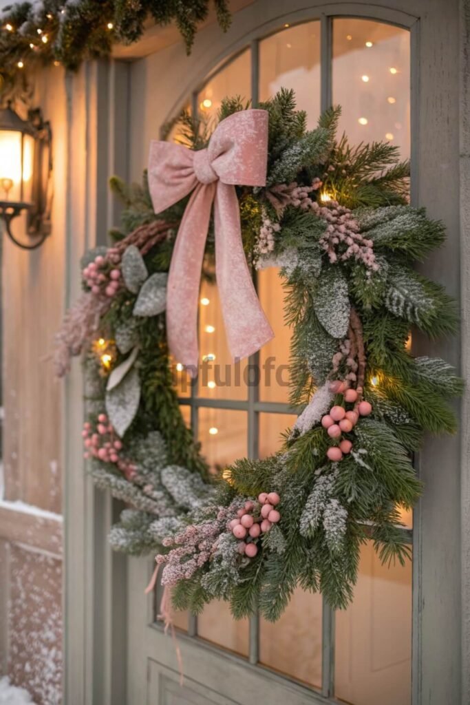 elegant-pink-christmas-wreaths-for-a-winter-wonder