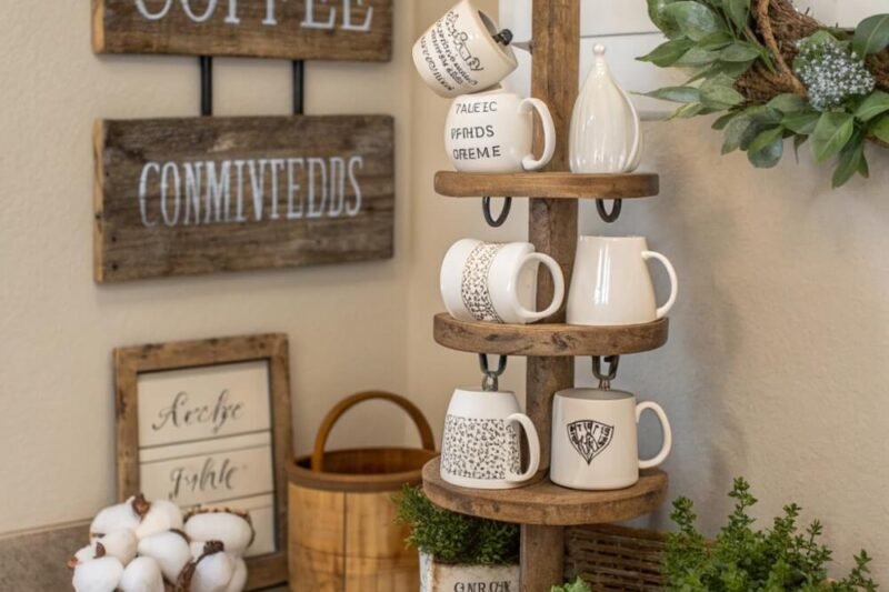 10 Rustic Farmhouse Coffee & Tea Storage Station in Your Kitchen