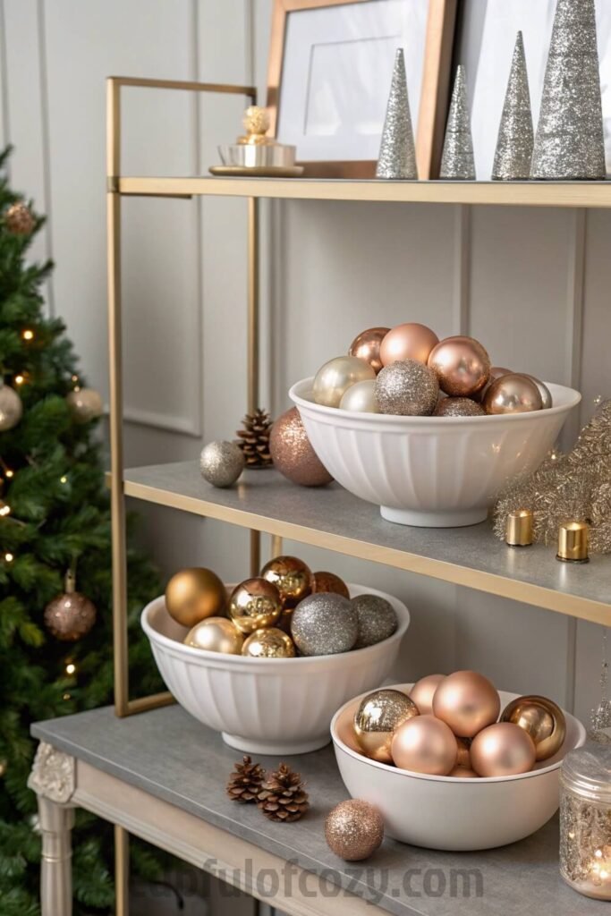 modern-glam-christmas-shelf-styling-with-metallic-