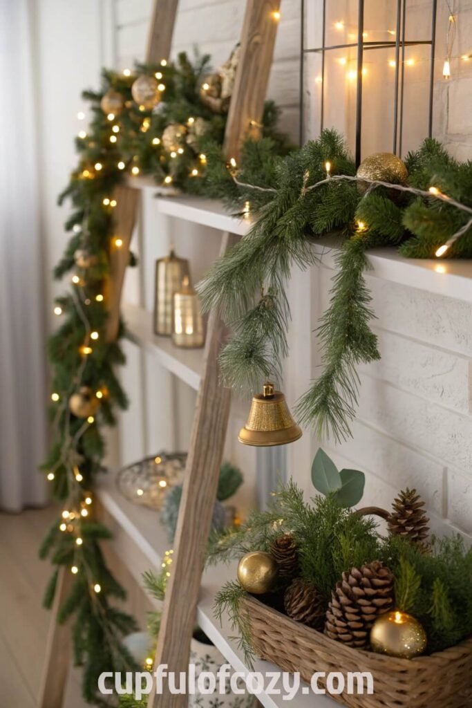 modern-glam-christmas-shelf-styling-with-metallic-