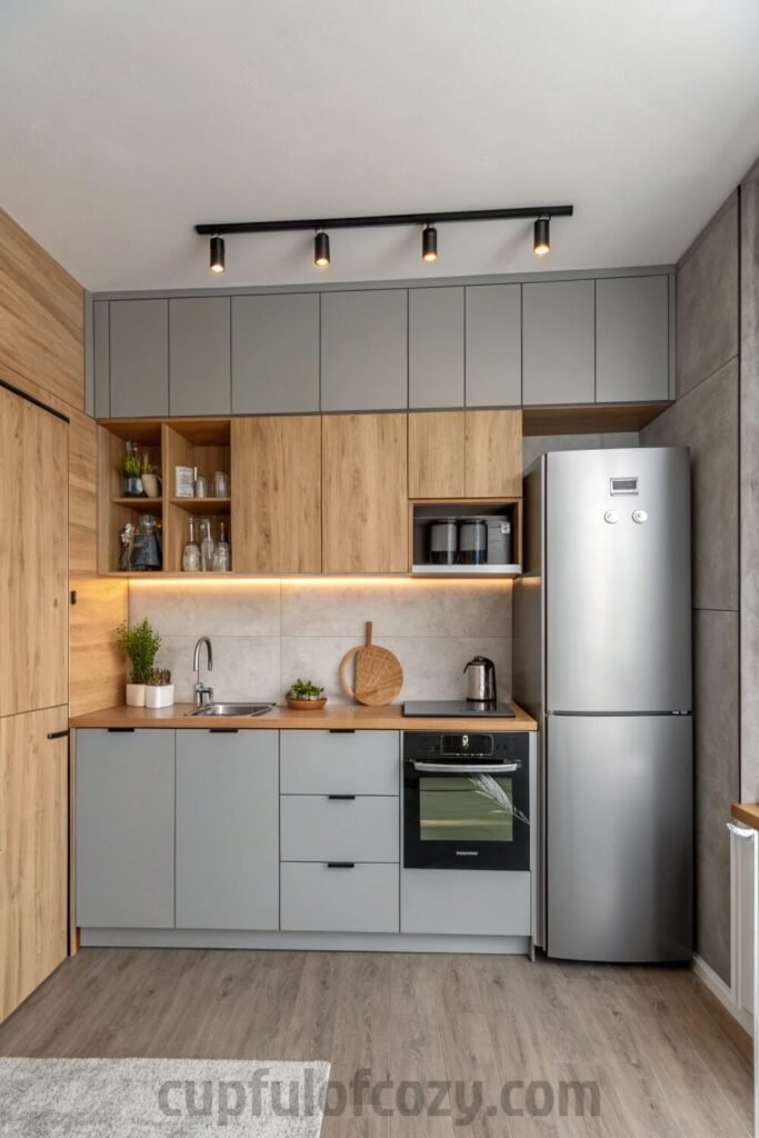 one-wall-kitchen-with-island-in-small-kitchen (1)