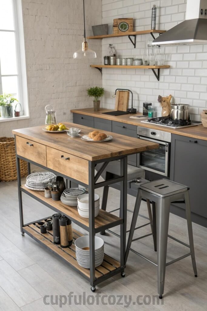 one-wall-kitchen-with-island-in-small-kitchen (1)