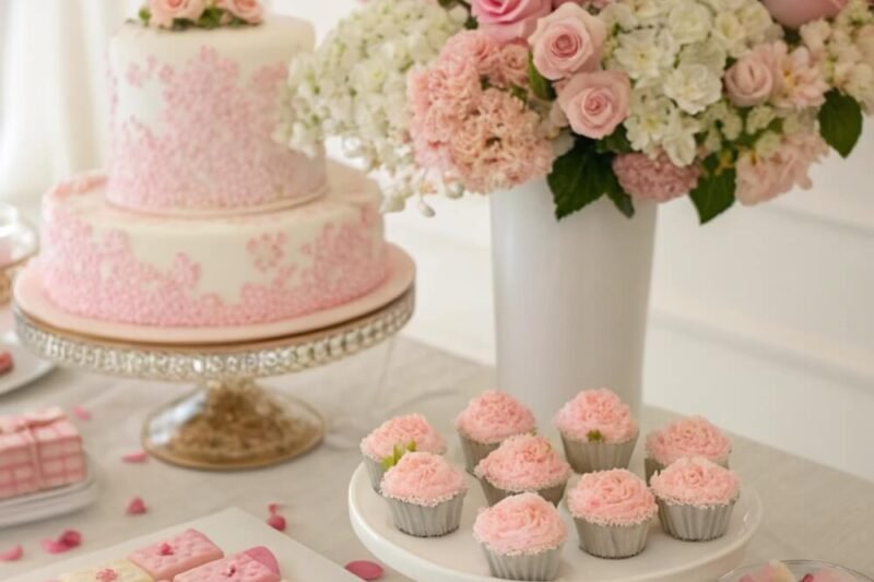 10 Genius Ways to Mix Pink and White Candy Bars with Florals for Elegant Party Decor (Birthday, Bridal Shower, Baby Shower, Wedding, etc)
