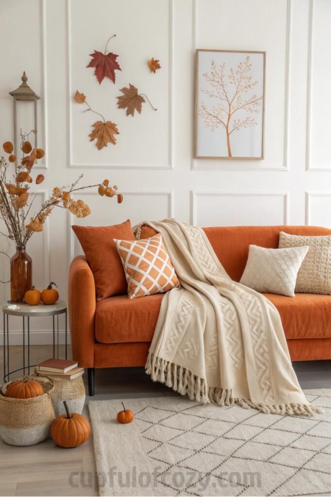 pumpkin-themed-throw-blankets-and-pillows-on-couch (1)