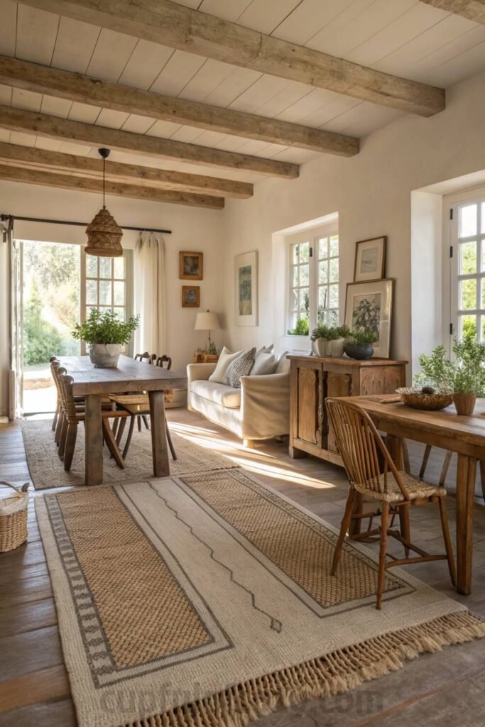 rustic-farmhouse-open-living-room-and-dining-room-