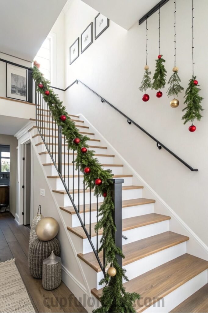 secure-heavy-garland-on-a-staircase-without-nails