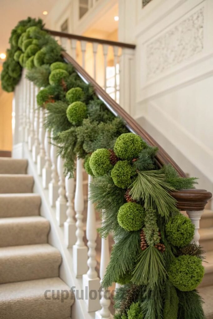 secure-heavy-garland-on-a-staircase-without-nails