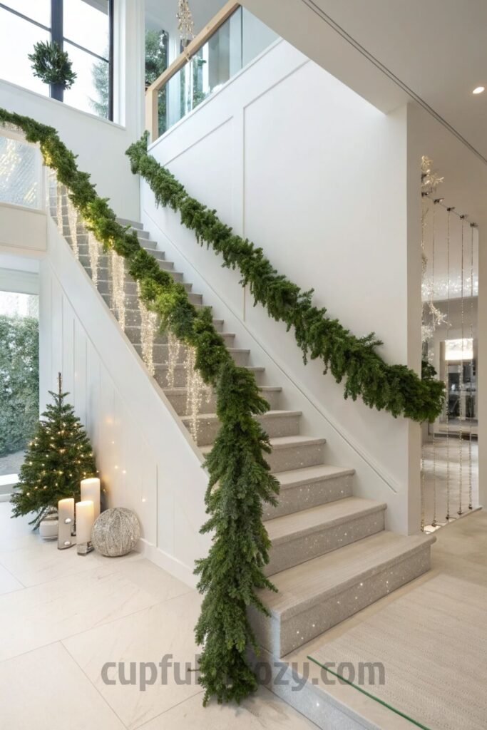 secure-heavy-garland-on-a-staircase-without-nails