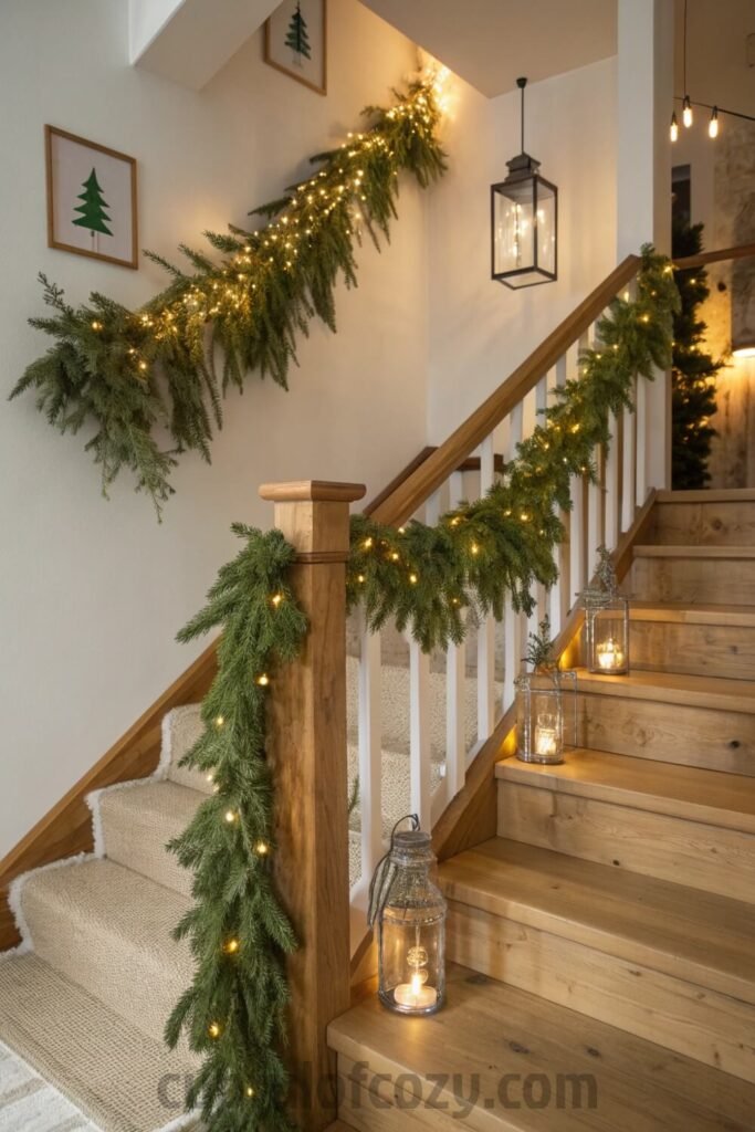 secure-heavy-garland-on-a-staircase-without-nails