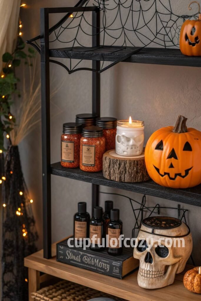 spooky-cute-halloween-themed-bathroom-shelf-decor-