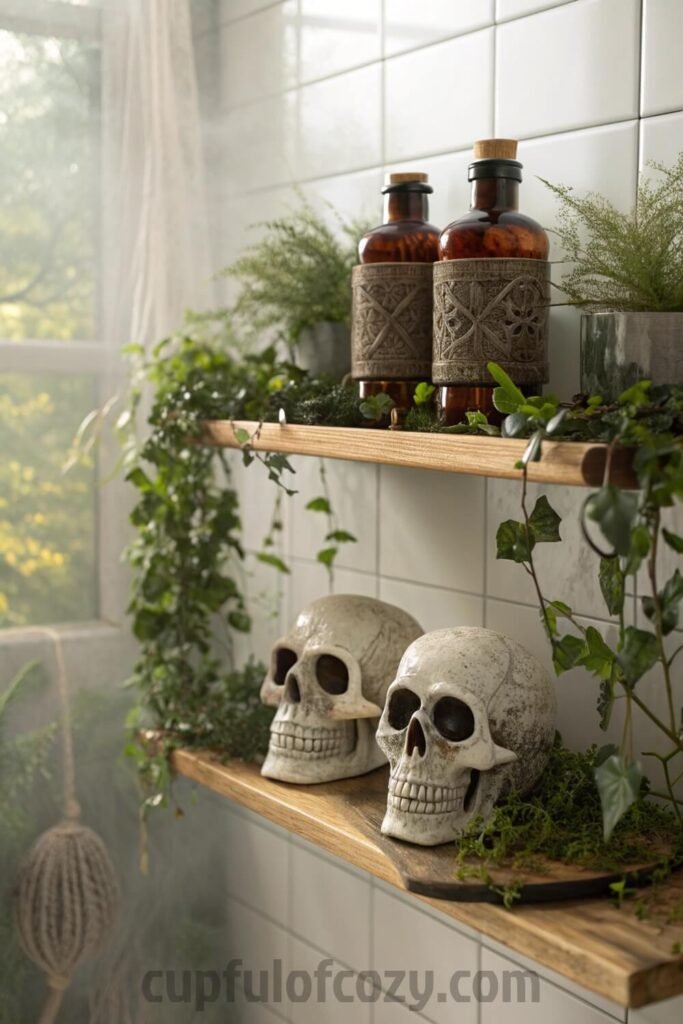spooky-cute-halloween-themed-bathroom-shelf-decor-