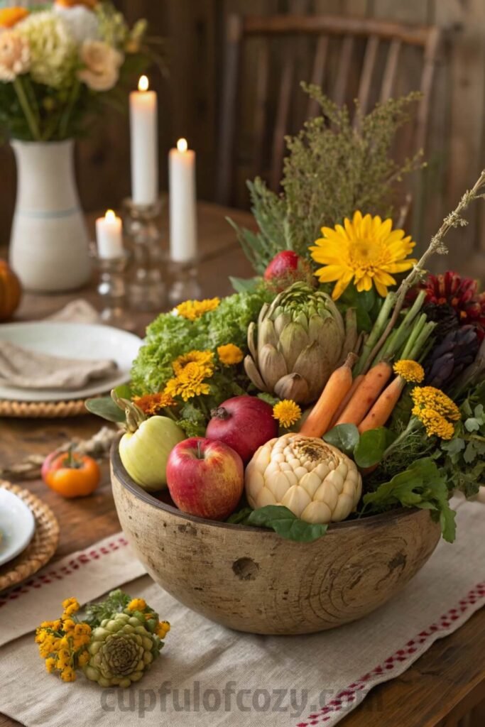 thanksgiving-centerpiece-with-grocery-store-flower
