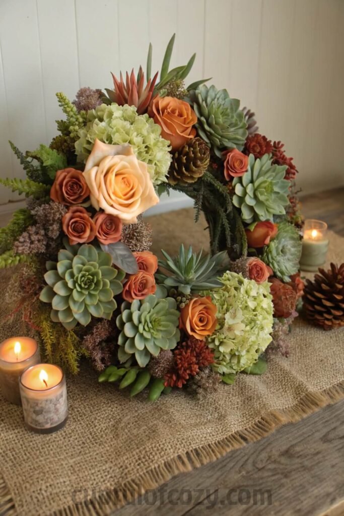 thanksgiving-centerpiece-with-grocery-store-flower